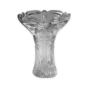 Godinger Blown Crystal Vase Palm Trees 12" NWOT